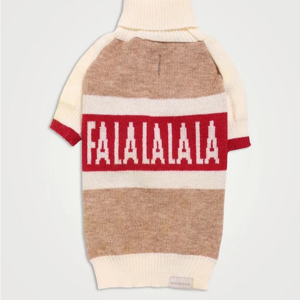 Maxbone Fa La La La Raglan Dog Sweater Brand New w tags! Dog pet clothing Size S